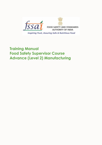 Training Manual Food Safety Supervisor Course Advance .