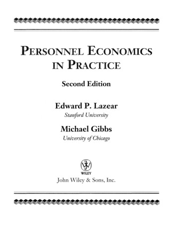PERSONNEL ECONOMICS IN PRACTICE - GBV