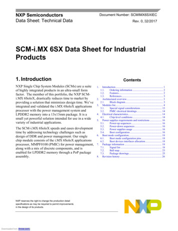 SCM -i.MX 6SX Data Sheet For Industrial Products - Arrow