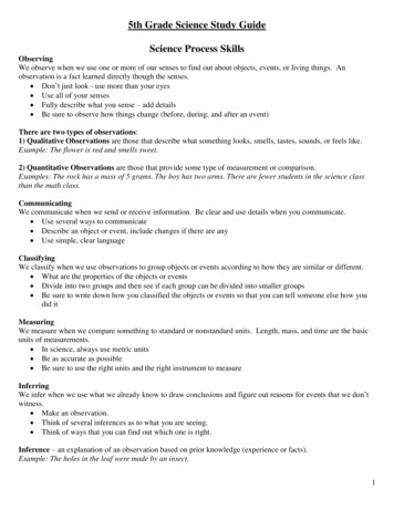 5th Grade Science Study Guide Science Process Skills