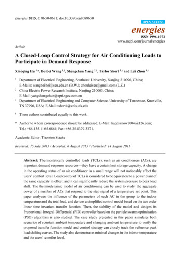 A Closed-Loop Control Strategy For Air Conditioning Loads To .
