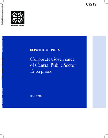 Corporate Governance Of Central Public Sector Enterprises