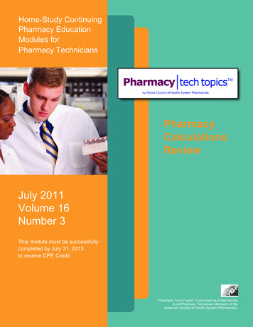 Calculations Review - Pharmacy Tech Topics