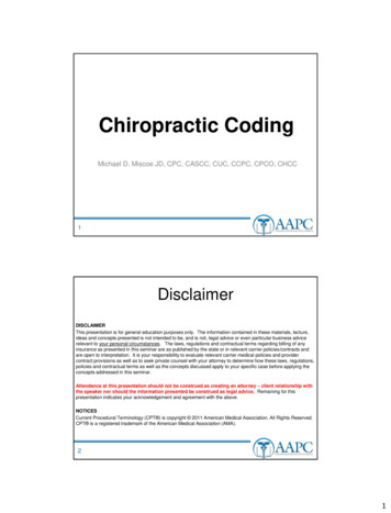 Chiropractic Coding - AAPC