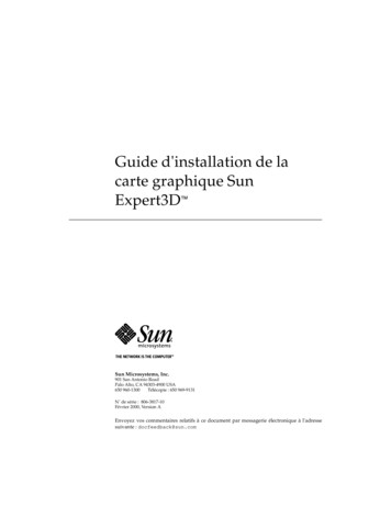 Guide D'installation De La Carte Graphique Sun Expert3D