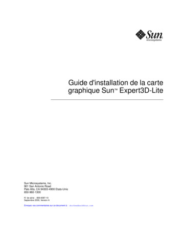 Guide D'installation De La Carte Graphique Sun Expert3D-Lite