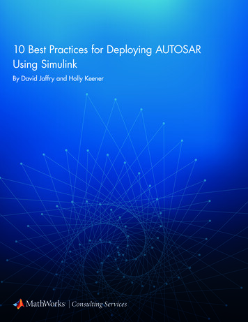 10 Best Practices For Deploying AUTOSAR Using Simulink