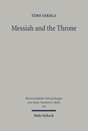 Messiah And The Throne. Jewish Merkabah Mysticism And .