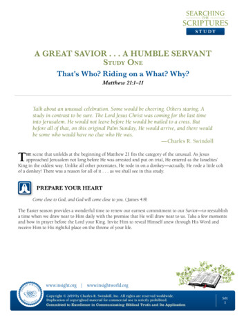 A GREAT SAVIOR . . . A HUMBLE SERVANT Study One That's 