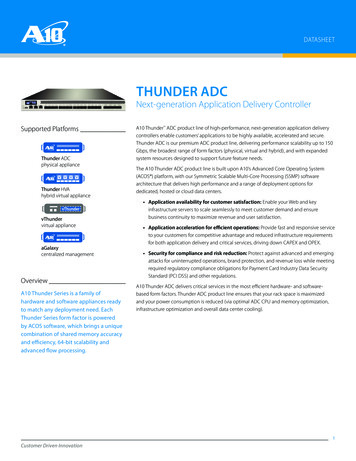 A10 Networks - Thunder ADC Data Sheet - CC