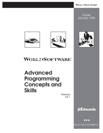 Advanced Programming Concepts And Skills - Oracle