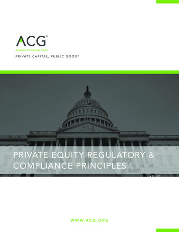 Private Equity Regulatory & Compliance Principles - Acg