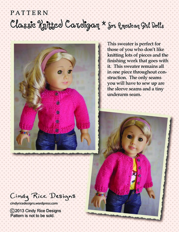 P A T T E R N Classic Knitted Cardigan * For American Girl .