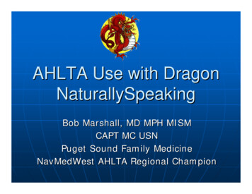 AHLTA Use With Dragon NaturallySpeaking