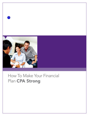 How To Make Your Financial Plan CPA Strong Use This Space .