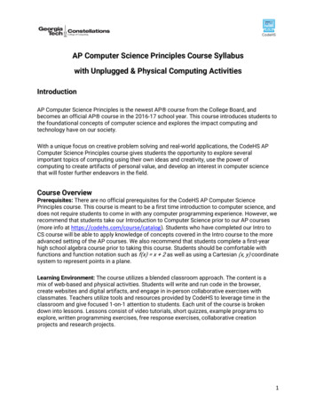 AP Computer Science Principles Course Syllabus - Gatech.edu
