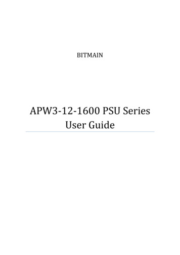 APW3-12-1600 PSU Series User Guide