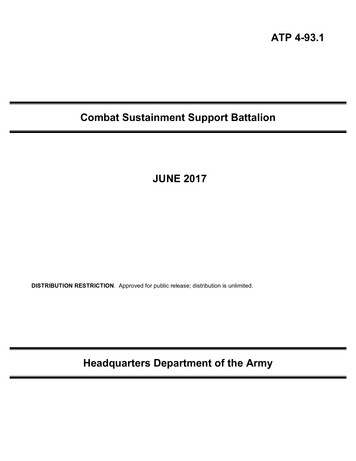 ATP 4-93.1 Combat Sustainment Support Battalion JUNE 2017