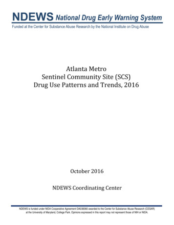 Atlanta Metro Sentinel Community Site (SCS) Drug Use Patterns . - NDEWS