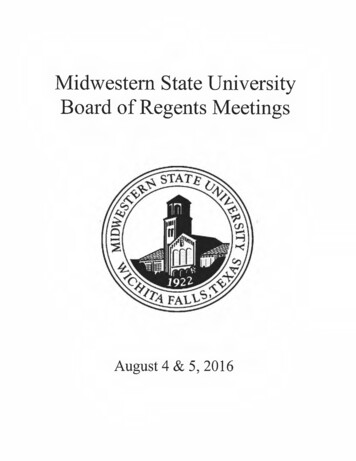 Midwestern State University Board Of Regents Meetings R