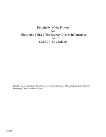 Description Of The Process For Electronic Filing . - PACER