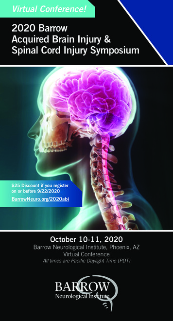 2020 Barrow Acquired Brain Injury & Spinal Cord Injury Symposium
