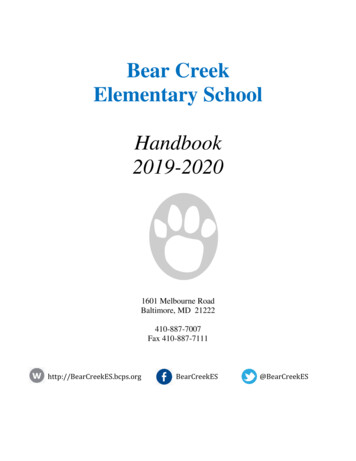 Bear Creek Handbook 2019-2020 - BEAR CREEK 