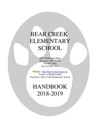 Bear Creek Handbook - Home - Bear Creek Elementary