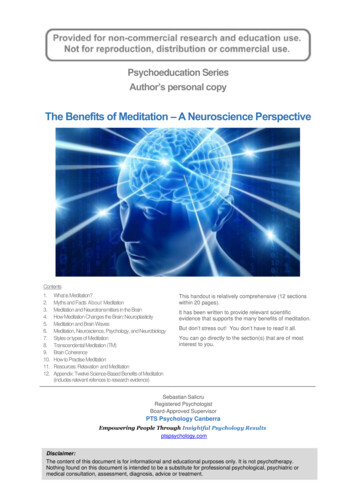The Benefits Of Meditation – A Neuroscience Perspective