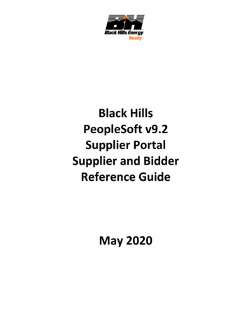 Black Hills PeopleSoft V9.2 Supplier Portal Supplier And Bidder .