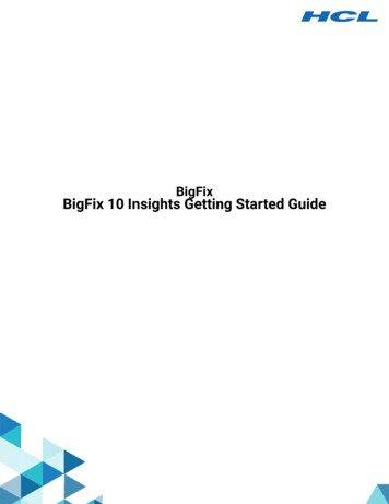 BigFix 10 Insights Getting Started Guide