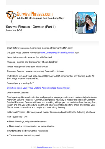 Survival Phrases - German (Part 1)
