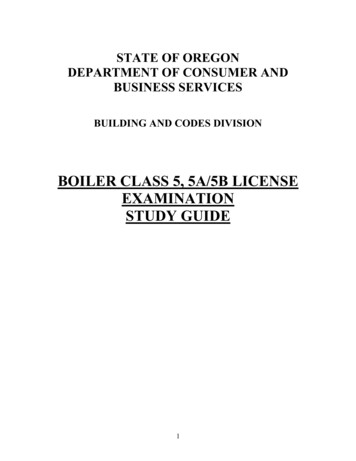 Boiler Study Guide Class 5, 5A/5B License - Oregon