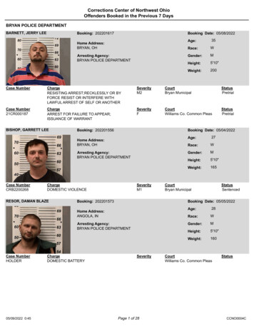 Corrections Center Of Northwest Ohio Offenders Booked In .
