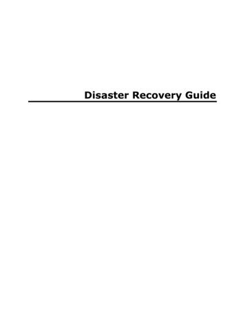 Disaster Recovery Guide - CMS Products