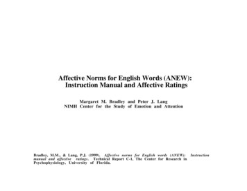 Instruction Manual And Affective Ratings Affective Norms .