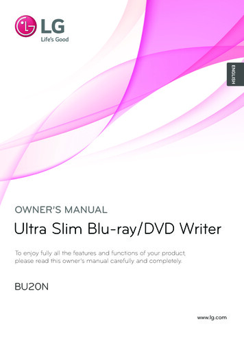 OWNER’S MANUAL Ultra Slim Blu-ray/DVD Writer