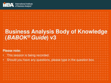Business Analysis Body Of Knowledge BABOK Guide) V3