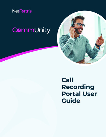 Call Recording Portal User Guide - NetFortris