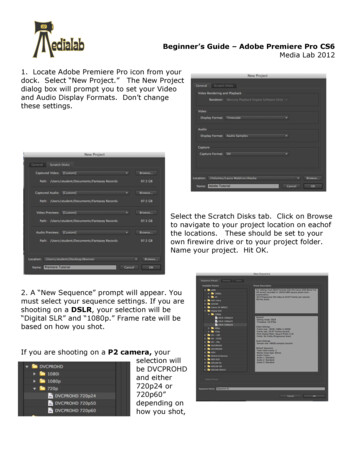 Beginner’s Guide – Adobe Premiere Pro CS6