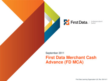 September 2011 First Data Merchant Cash Advance (FD MCA) - FairMed