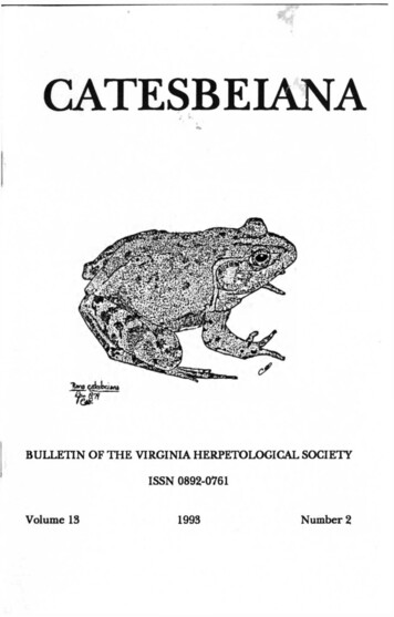 CATESBEIANA - Virginia Herpetological Society