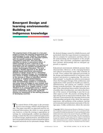Emergent Design And Learning Environments: Building On .