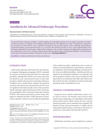 Open Access Anesthesia For Advanced Endoscopic Procedures