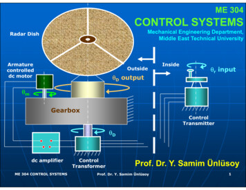 ME 304 CONTROL SYSTEMSCONTROL SYSTEMS