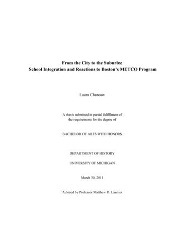 From The City To The Suburbs: School Integration And Reactions To .