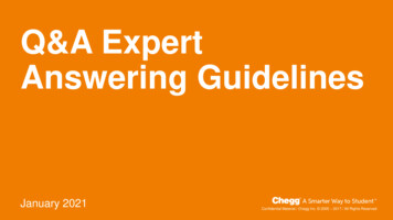 Q&A Expert Answering Guidelines - Chegg India