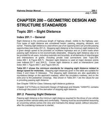 CHAPTER 200 GEOMETRIC DESIGN AND STRUCTURE 