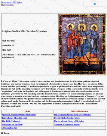 Religious Studies 329: Christian Mysticism
