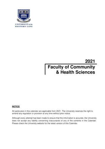 2021 Faculty Of Community & Health Sciences - UWC